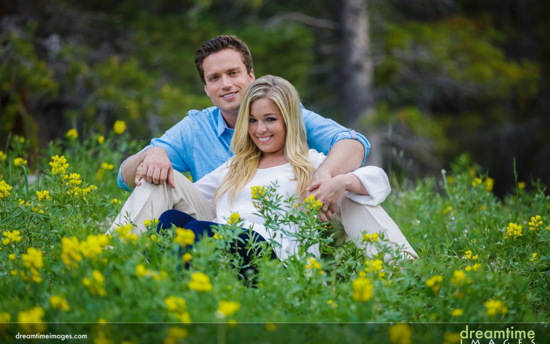 Colorado engagement in fields of wildflowers